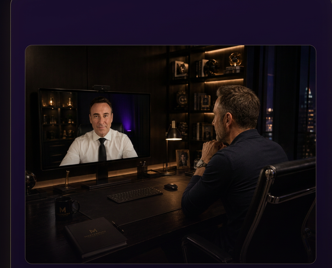Franck Nicolas en session privée en visio avec un membre du Club Platinium Associés